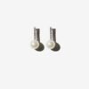 Gold-plated sterling silver earrings featuring pearl and CZ details