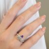 925 Sterling Silver Peace Diamond Ring - Image 4