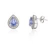 Halo diamond stud earrings measuring 8.0 x 6.0mm