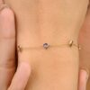 925 Sterling Silver Pear Cut Chain Bracelet - Image 2