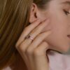 925 Sterling Silver Pear Pink Ring - Image 6