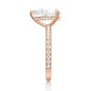 925 Sterling Silver Pear Shaped Pave Diamond Band Engagement Ring Hidden Halo - Image 10