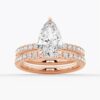 925 Sterling Silver Pear Shaped Pave Diamond Band Engagement Ring Hidden Halo - Image 14