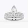 925 Sterling Silver Pear Shaped Pave Diamond Band Engagement Ring Hidden Halo - Image 15