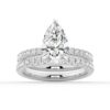 925 Sterling Silver Pear Shaped Pave Diamond Band Engagement Ring Hidden Halo - Image 22