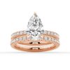 925 Sterling Silver Pear Shaped Pave Diamond Band Engagement Ring Hidden Halo - Image 23