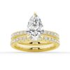 925 Sterling Silver Pear Shaped Pave Diamond Band Engagement Ring Hidden Halo - Image 24