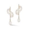 Pearl curve form earrings in 925 sterling silver with diamond accents