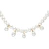 925 Sterling Silver Pearl Diamond Drop Earrings Perlee Necklace