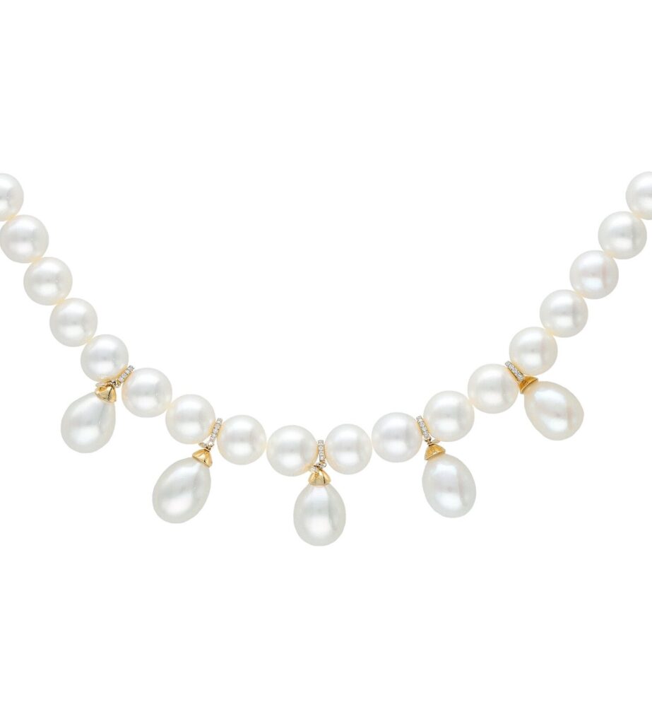925 Sterling Silver Pearl Diamond Drop Earrings Perlee Necklace