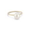 Pearl ring with a simple, refined sterling silver design