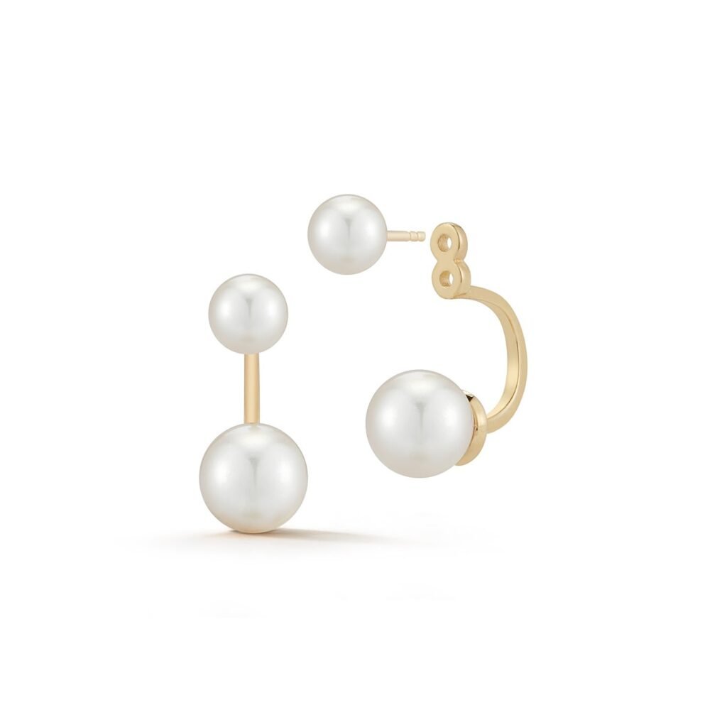 925 Sterling Silver Pearl Ear Jacket Earrings