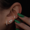 Pearl-accented mini hoop earrings in 925 Sterling Silver