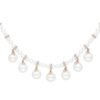 Sterling silver pearl necklace with refined diamond accents