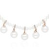 Gold-plated sterling silver necklace with pearl and CZ stones
