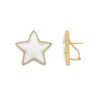Star-inspired pearl stud earrings in thick gold plating