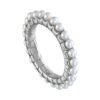 Pearl stretch ring in 925 sterling silver with gold plating