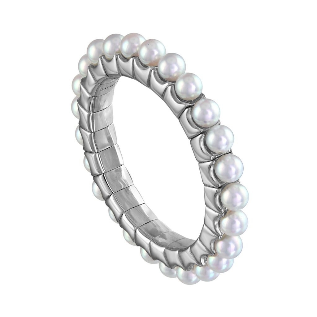 925 Sterling Silver Pearl Stretch Ring