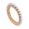 Sterling silver ring featuring a pearl accent and stretch fit