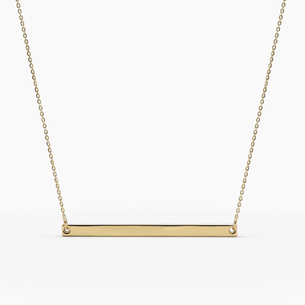 925 Sterling Silver Personalized Bar Necklace