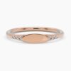 925 Sterling Silver Personalized Engravable Diamond Signet Ring - Image 11