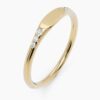 925 Sterling Silver Personalized Engravable Diamond Signet Ring - Image 5