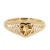 Petite sterling silver ring with a heart burst design