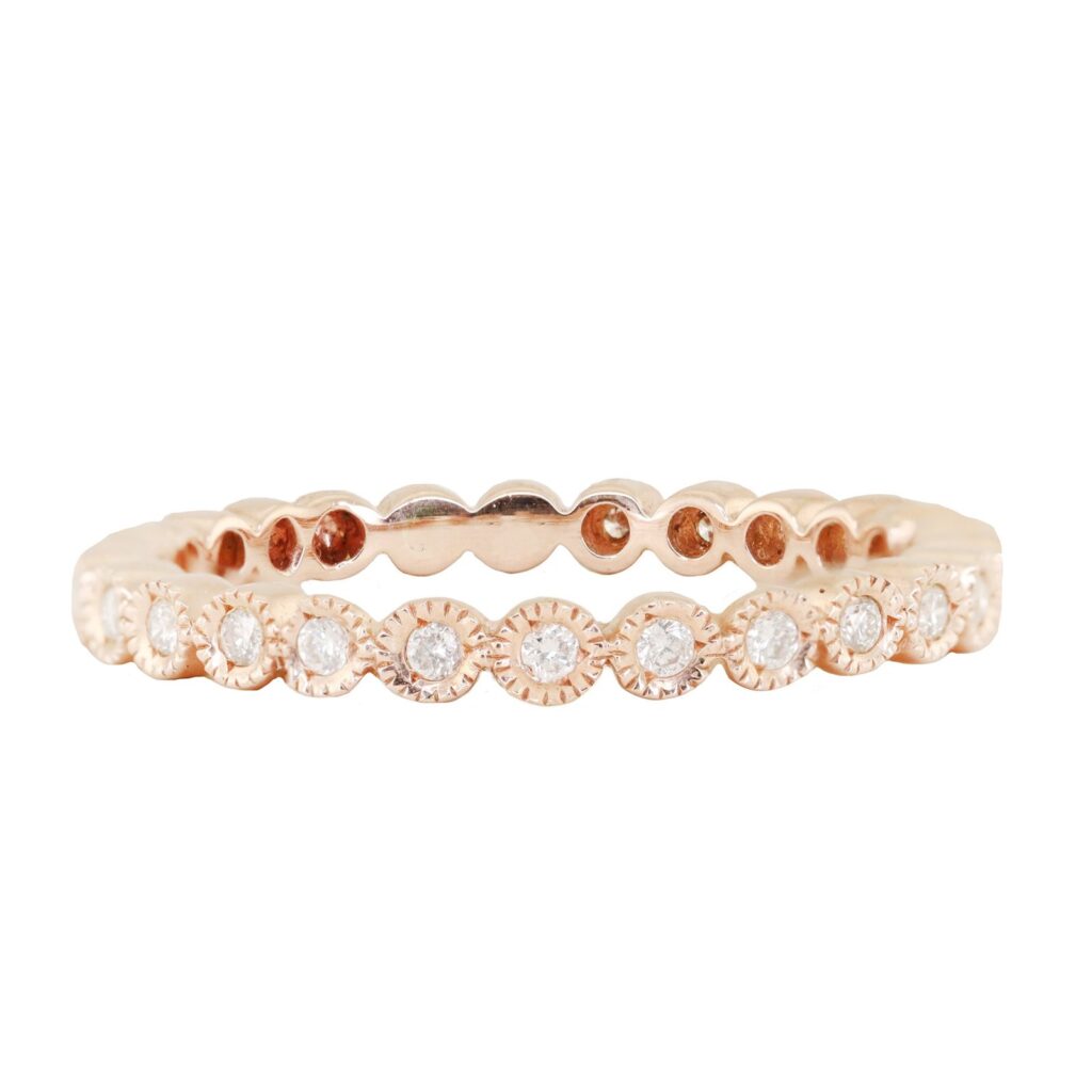 925 Sterling Silver Petite Diamond Bezel Ring