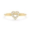 925 Sterling Silver Petite Diamond Heart Shaped Ring