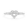 925 Sterling Silver Petite Diamond Heart Shaped Ring - Image 2