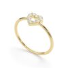 925 Sterling Silver Petite Diamond Heart Shaped Ring - Image 3