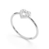 925 Sterling Silver Petite Diamond Heart Shaped Ring - Image 4