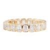 925 Sterling Silver Petite Emerald Cut Diamond Bezel Band