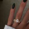 925 Sterling Silver Petite Emerald Cut Diamond Bezel Band - Image 3