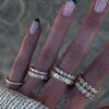 925 Sterling Silver Petite Emerald Cut Diamond Bezel Band - Image 4