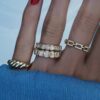 925 Sterling Silver Petite Emerald Cut Diamond Bezel Band - Image 6