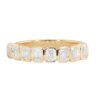 925 Sterling Silver Petite Emerald Cut Diamond Bezel Band - Image 7