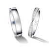 925 Sterling Silver Petite Infinity Pave and High Polished Finish Coulpe Diamond Ring Set - Image 2