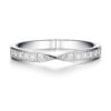 925 Sterling Silver Petite Infinity Pave and High Polished Finish Coulpe Diamond Ring Set - Image 6