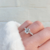 925 Sterling Silver Petite Micropave Oval Shaped Diamond Engagement Ring - Image 13