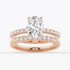 925 Sterling Silver Petite Micropave Oval Shaped Diamond Engagement Ring - Image 18