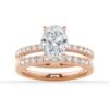 925 Sterling Silver Petite Micropave Oval Shaped Diamond Engagement Ring - Image 22