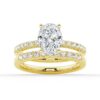 925 Sterling Silver Petite Micropave Oval Shaped Diamond Engagement Ring - Image 23