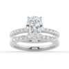 925 Sterling Silver Petite Micropave Oval Shaped Diamond Engagement Ring - Image 24