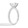 925 Sterling Silver Petite Micropave Oval Shaped Diamond Engagement Ring - Image 4