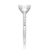 925 Sterling Silver Petite Micropave Oval Shaped Diamond Engagement Ring - Image 5