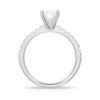 925 Sterling Silver Petite Micropave Oval Shaped Diamond Engagement Ring - Image 6
