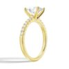 925 Sterling Silver Petite Micropave Oval Shaped Diamond Engagement Ring - Image 7