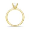 925 Sterling Silver Petite Micropave Oval Shaped Diamond Engagement Ring - Image 9