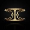 925 sterling silver cuff with thick gold plating finish